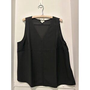 J.Crew Women’s Black XL Sleeveless Blouse Top V-Neck Tank Shell Work Office Casu